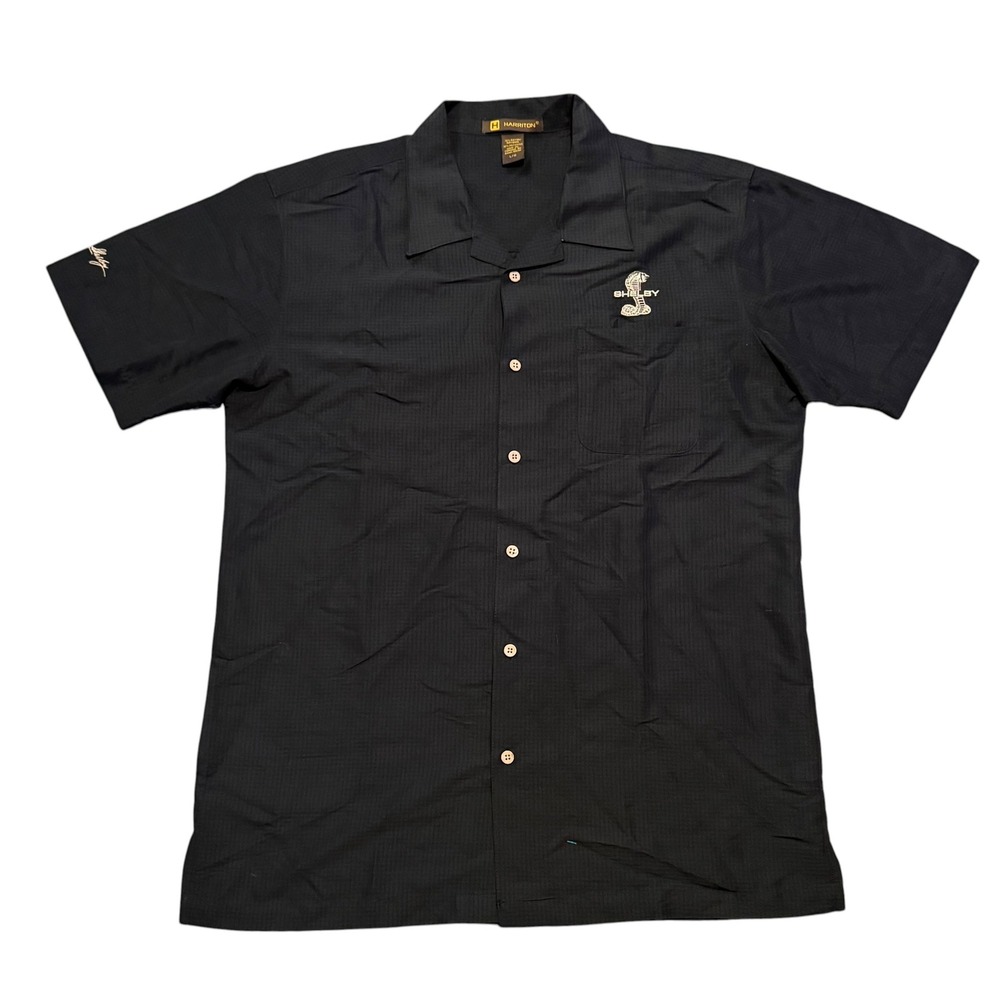 Harriton Shelby Cobra Carroll Shelby Signature Black Camp Shirt M560 Mens L